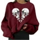 thumbnail image 1 of Halloween Mujer Moda Casual Estampado Cuello Redondo Suelto Manga Larga Tops Cortos Blusa Sin Capucha Sudaderas Pompotops FGAJ19020, 1 of 8