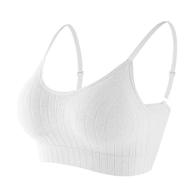 Ersazi Racerback Bras for Women Ruched Sports Bras Padded Workout Tops Medium Support Crop Tops In Clearance White One Size