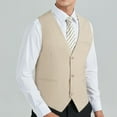 thumbnail image 2 of Vest for Men Formal Business Suit Vests Classic Solid Color Dress Waistcoat Wedding Suits Tuxedo, 2 of 7