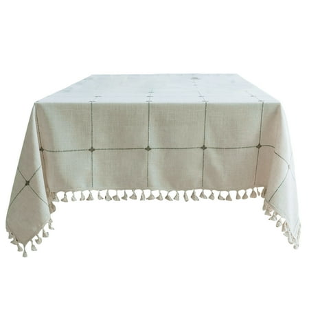 

Baiwo Decorative Tablecloth Dust-proof Polyester Rustic Charming Tableware Mat Household Supplies