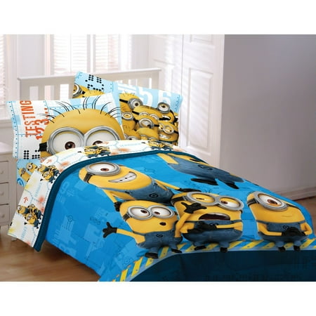 Despicable Me Comforter Kids Bedding Twin Full Reversible Blue Minions Walmart Com Walmart Com