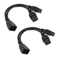 thumbnail image 1 of Cable Divisor Dual IEC320 C19 A C20 Y, Cable De Alimentación Dual IEC320 C19 Hembra A C20 Macho Extensión Ligera De 0,32 M Y 1 Pie De Longitud Para Monitor LCD, 1 of 7