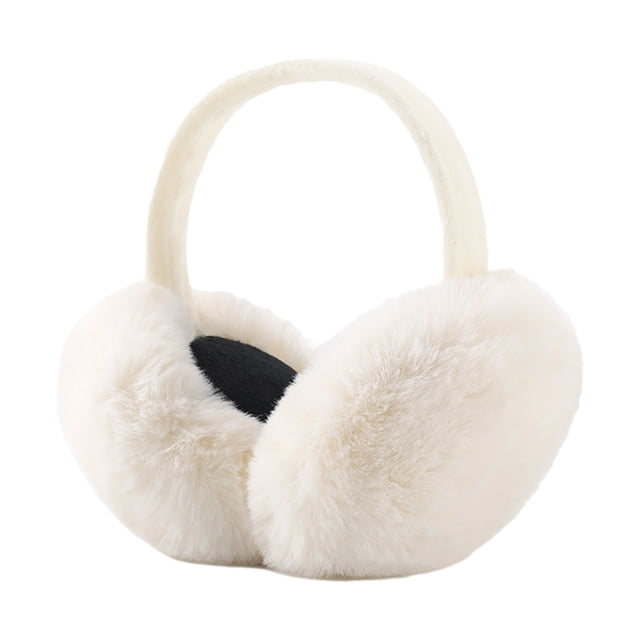 Graflsoa Foldable Winter Plush Ear Warmers - Windproof, Portable, and Washable for Outdoor Activities in White