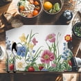 thumbnail image 6 of Boho Floral Print Placemats Set of 6, Peony Strawberry Table Mats Washable Heat-Resistant Non-Slip Place Mats for Kitchen Dinner Table Indoor Outdoor Decor,13x19 Inch, 6 of 9
