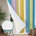 thumbnail image 6 of Blue Yellow Green Striped Shower Curtain - Water Repellent Fabric Shower Curtains Washable, Farmhouse Elegant Stripes Decorative Polyester Cloth Bathroom Curtains Modern Bath Decor 36"x72", 6 of 8