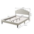 thumbnail image 4 of Queen Upholstered Platform Bed Frame with 47" Tall Adjustable Headboard - Beige - Oliver & Smith - Elizabeth, 4 of 7