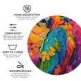 thumbnail image 3 of Honeii Vibrant Parrot Splash Art Print Leather Coaster Set of 4, Ideal for Safeguarding Your Furniture from Drinks Spills and Effortless Cleanup-Round Shape, 3 of 6