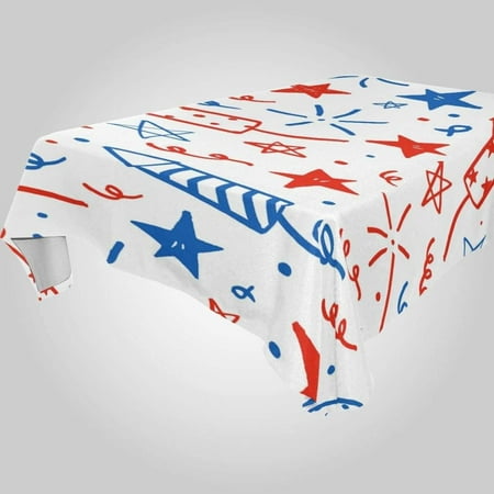 

Hyjoy Independence Day Rectangle Tablecloth Spill-Proof Polyester Table Cloth Table Cover for Kitchen Dining Picnic Holiday Party Decoration 60x120 Inch