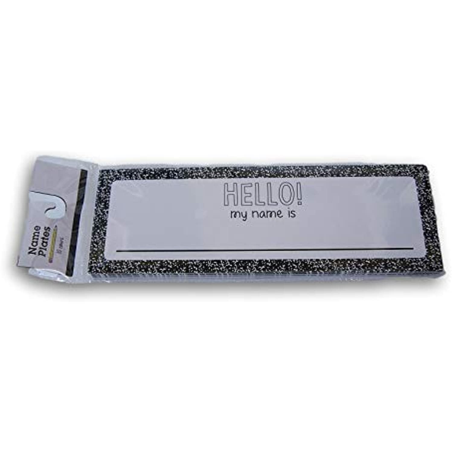 Student Classroom Name Plates 30 Count (Hello! My Name is (Black