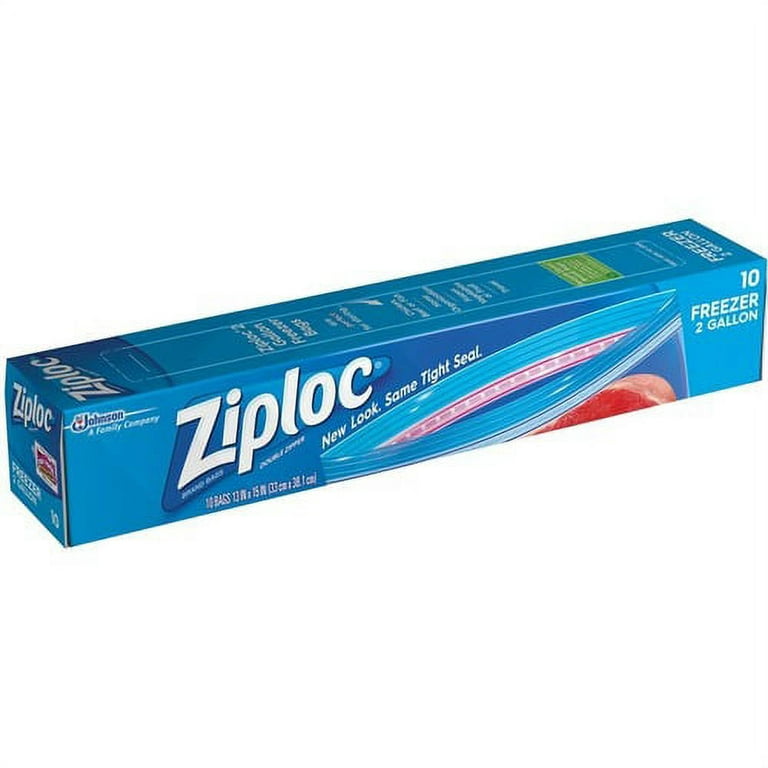 Ziploc 01132 Freezer Bags 2 Gallon Size 10 Bags: Food Storage Bags Freezer  (025700011323-2)
