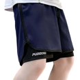 thumbnail image 3 of Liyamei Boys Athletic Shorts with Drawstring and Loose Fit for Summer Sports Size 5-16,Navy, 3 of 7