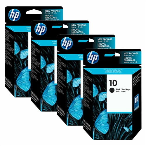 Hp 10 Black Original Ink Cartridge C4844a 4 Pack 