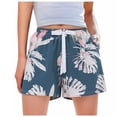 thumbnail image 5 of FAZVAOO Womens Pajama Shorts,Floral Printed Drawstring Elastic Waist Sleep Shorts,7"Inseam, 5 of 5