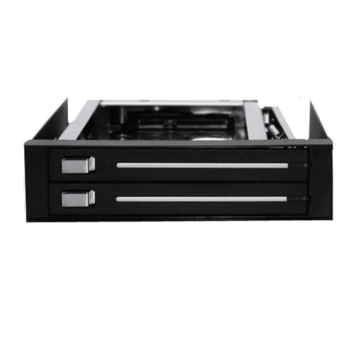 2pcs 2.5 Inch Floppy Disk Drive Tray 2-Bay Disk Drive for HDD/SSD Hard Disk Enclosure Extraction Box,2 x Optical Drive Tray 4 x data cable 4 cable 8 x screw,Black & Silver