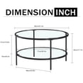 thumbnail image 5 of HestiNysus Double Glass Coffee Table,Black, 5 of 5