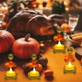 thumbnail image 3 of Thanksgiving LED Electronic Candlestick, Iron Painted Turkey Maple Modeling Lamp Candle Holder, Small Cute Thanksgiving Night Light Ornaments, Portable Table Candle Holder Decoration, 3 of 6