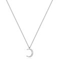 thumbnail image 1 of Collar de luna para mujer, colgante de fase creciente con moneda martillada, cadena delicada,, 1 of 3