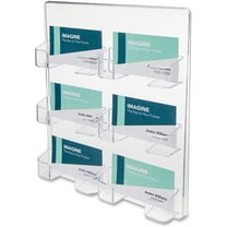 6-Pocket Business Card Holder, Holds 480 Cards, 8.5 X 1.63 X 9.75, Plastic, Clear | Bundle of 5 Each