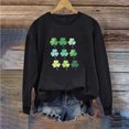 thumbnail image 1 of Jsaierl Chandails en Molleton pour Femmes Jour de la Saint-Patrick Imprimé Trèfle Chanceux Pulls Décontractés Manches Longues Col Rond Hauts Tendance Chandail en Molleton de Vacances, 1 of 3