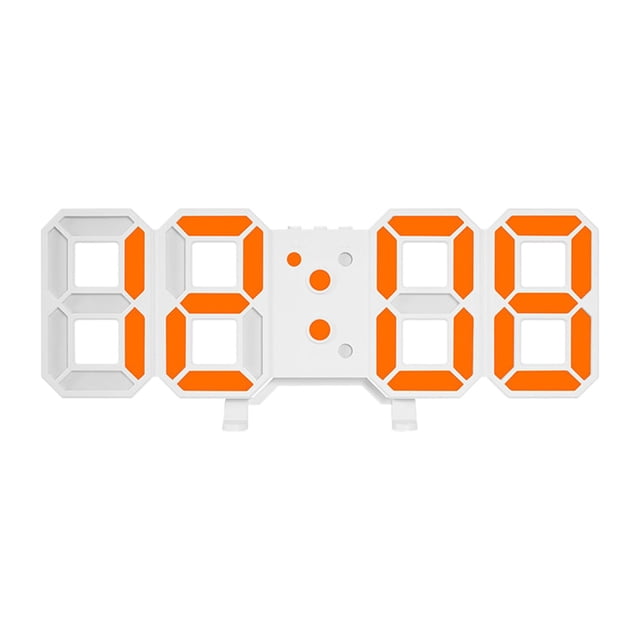 Reloj digital 3D Reloj de pared LED 3D Minimalista con temperatura Digital Naranja