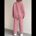 thumbnail image 4 of Conjunto Deportivo de Dos Piezas para Mujer: Sudadera y Pantalón Deportivo de Cuello Redondo Liso y Holgado, Conjunto de Jersey para Estar en Casa. Rosa XXL, 4 of 5