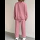 thumbnail image 4 of Conjunto Deportivo de Dos Piezas para Mujer: Sudadera y Pantalón Deportivo de Cuello Redondo Liso y Holgado, Conjunto de Jersey para Estar en Casa. Rosa M, 4 of 5
