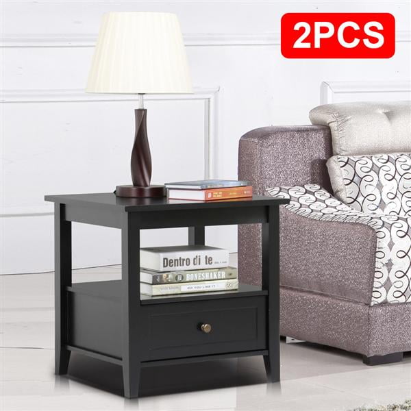 End Table With Bottom Drawer, Black End Tables For Living Room