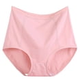 thumbnail image 2 of Nylon High Waist Women's Briefs Plus Size Soft Breathable Solid Color Panties Pink 5XL, 2 of 3