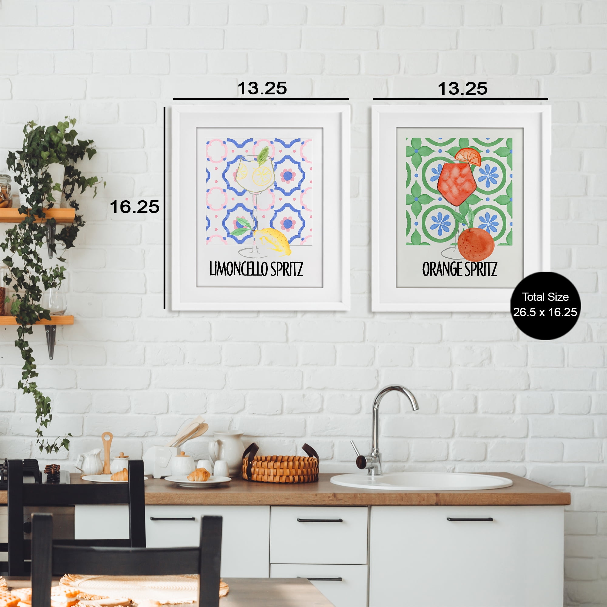 Stupell Industries Citrus Spritz On My Mind 2 Piece White Framed Print Under Glass Set, design by Nina Jacobs