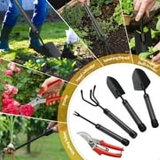 Garden Tools Set with Extension Handles, Heavy-Duty Steel Thick Gardening Hand Tools,5 Pieces