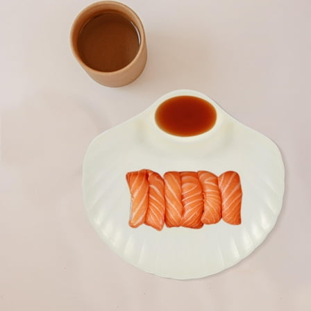 PAMINGONO Dip Dish Shell Shape Plate White 6Pcs