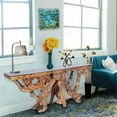 thumbnail image 2 of Rustic Teak Wood Root Live Edge Console Table with Glass Top, 72 inches, 2 of 5