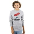thumbnail image 3 of Smurf Mushroom Chillin' Retro Cartoon Long Sleeve TShirt Men Women Brisco Brands S, 3 of 6