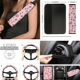 thumbnail image 4 of Jeiento Pink Strawberry Car Accessories Full Set for Women, Automotive Vehicle Seat Cover, Decorative Car Floor Mat Steering Wheel Cover Center Console Pad Universal Fit for SUV Van Truck Sedan, 4 of 8