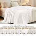 thumbnail image 5 of Superior Alaska Diamond Fleece Blanket 90" x 106", Lightweight Soft Bed Blankets, King Size, Ivory, 5 of 9