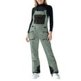 thumbnail image 2 of Huowey Girls Outfits Toddler Insulated Snowsuit Suspender Trousers Solid Color Zip Up Ski Romper Cargo Pants Water-Resistant Windproof Winter Sports Outdoor Rain Bib Overalls,Grey,10-11 Years, 2 of 9