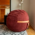 thumbnail image 6 of Big Joe Fuf 4Ft Foam Bean Bag Chair with Removable Cover for Kids, Teens, Deep Terracotta Corded Plush, Soft Polyester, 4 foot Large Reading and Gaming Seat, 6 of 6