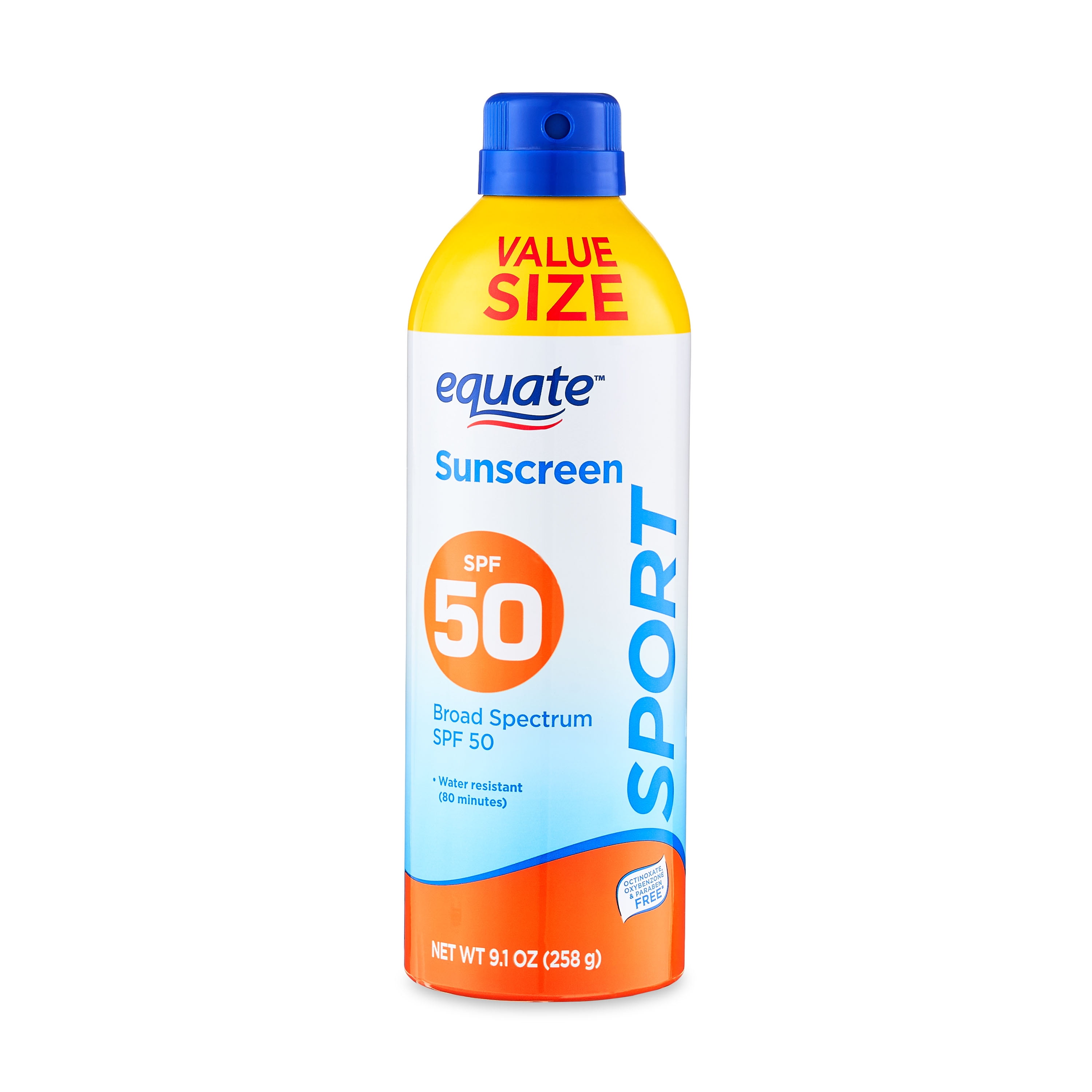 Equate Sport Broad Spectrum Sunscreen Spray Value Size, SPF 50, 9.1 oz