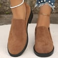 thumbnail image 4 of Womens Zipper Chunky Low Heeled Shoes Round Toe Comfortable Formal Dress Shoes Slip-On Business Wedding Office Shoes Women's Casual Loafers, 4 of 9