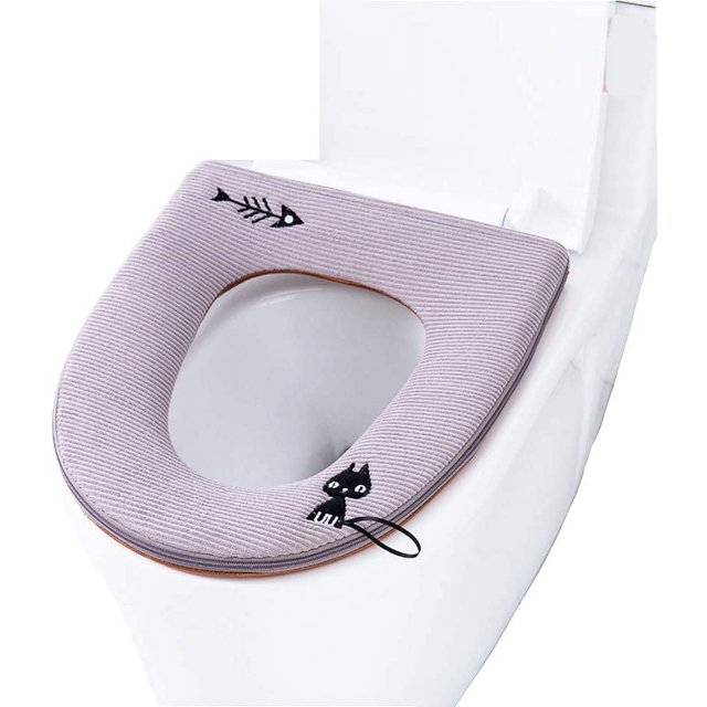 2PCS-Kitten Gray-Kitten Etiqueta engomada del inodoro Ormromra LKX-0584-2