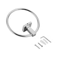 thumbnail image 2 of Stainless Steel Towel Ring Hanger Kitchen Bathroom Hand Towel Holder Wall Mounted Circle Rack, 2 of 7