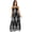 Black, variant on Women Strapless Jumpsuit Wide Leg High Waist Printed Summer Romper S-2XL