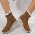 thumbnail image 2 of HEWUQI Winter Snow Boots for Women Warm Plush Lined Slip on Insulated Side Zipper Walking Casual Flat Shoes in Cold Weather Brown Size 9.5, 2 of 6