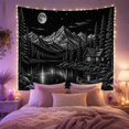 thumbnail image 2 of Mountain Lake Monochromatic with Nocturnal Wilderness Lined, Mystical Fantasy for Space Lovers, Wall Decor, Housewarming Gift, Tapestry Wall Hanging for Dorm and Living Room, 2 of 7