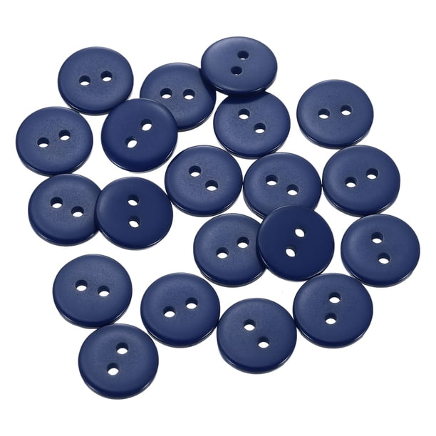 Botón de costura de resina de 20 piezas, 12.5 mm (1/2") botones de manualidades de 2 agujeros, azul medianoche