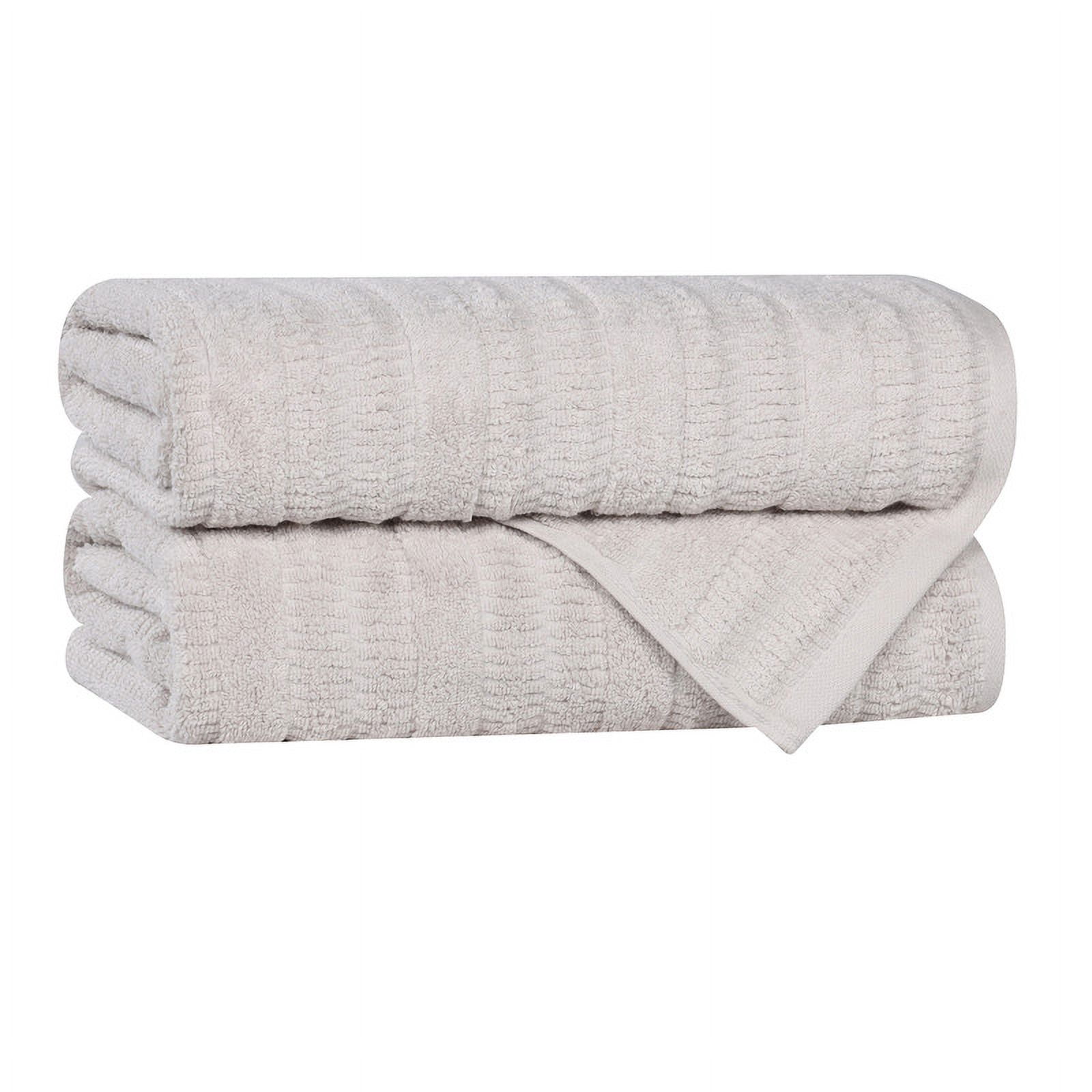 Superior Mika Smart Twist Cotton Medium Weight Bath Towels, Set of 2, Quick Dry Towels, Silver