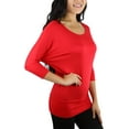 thumbnail image 4 of ToBeInStyle Women's Boat Neck Dolman Style Blouse, 4 of 4