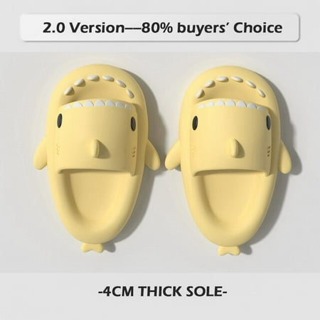 

CoCopeanut Summer Lovely Shark Shape Women Men Slippers Cartoon Couples Slides Beach Sandals Non-slip Soft EVA House Bath Funny Slippers