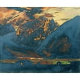 thumbnail image 2 of Klemens Brosch 23x20 Black Ornate Framed Double Matted Museum Art Print Titled: Zell Am See at Night, 2 of 5