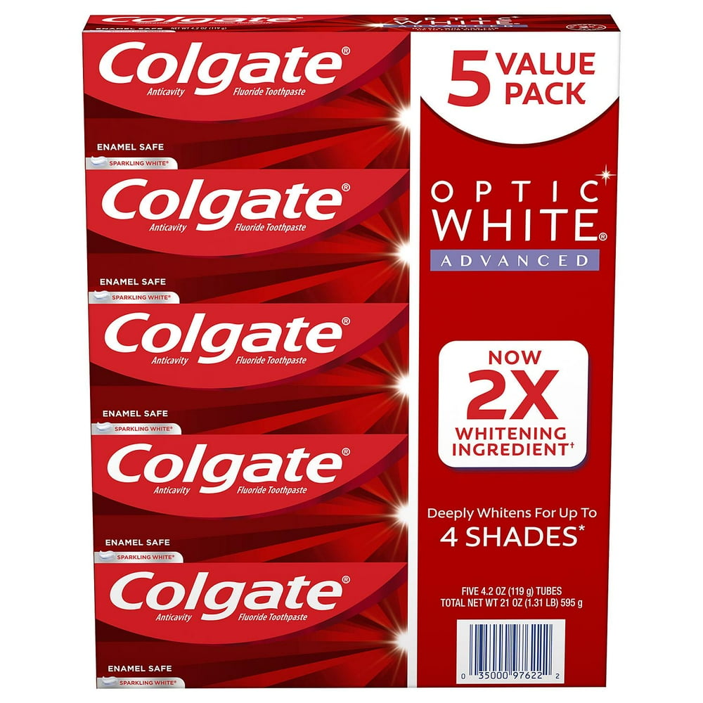 Colgate Optic Advanced Whitening Toothpaste, Sparkling White (4.2 Ounce